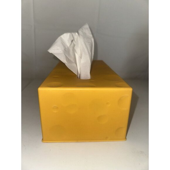 Yellow Cheese Rectangle Tissue Box Cover 1pc New Novelty - Picture 3 of 5